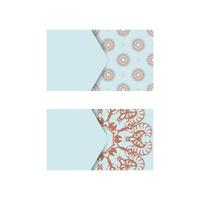 Abstract coral aquamarine business card for your brand. vector