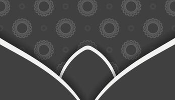 Black background with mandala white pattern and place under your text vector