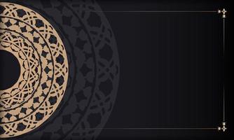 Baner in black with a luxurious brown pattern and space for text vector