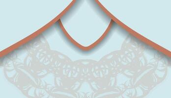 Background aquamarine color with mandala coral pattern for design under the text vector