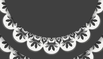 Black banner with Indian white pattern for design under your logo or text vector