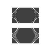 Black business card with luxurious white pattern for your personality. vector