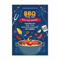 2023 New Year BBQ Party Poster Template vector