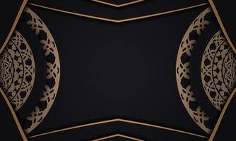 Baner in black with a luxurious brown pattern and space for your logo or text vector