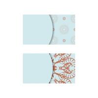 Abstract coral pattern aquamarine business card for your business. vector