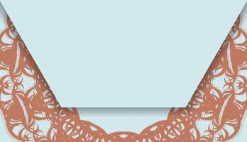Aquamarine background with vintage coral pattern for design under your text vector