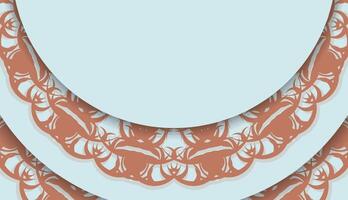 Background in aquamarine color with greek coral pattern and space for text vector