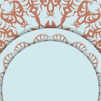 An aquamarine postcard with an antique coral ornament for your congratulations. vector