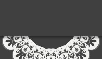 Black banner with Indian white pattern and place for your logo or text vector