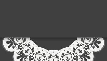 Black banner with Indian white pattern and place for your logo or text vector