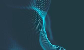 Abstract Music background. Big Data Particle Flow Visualisation. Science infographic futuristic illustration. Sound wave. Sound visualization photo