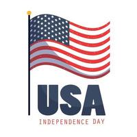 Usa independence day flag vector design