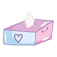 amor caja de pañuelos románticos en diseño de estilo de dibujos animados vector