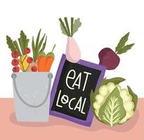 fresh food vegetables diet and organic eat local vector