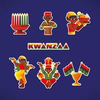 celebrando kwanzaa pegatinas vector