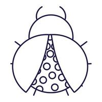 ladybug insect animal in cartoon line icon style vector