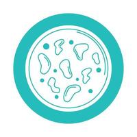 covid 19 pandemic virus infected in petri dish block style icon vector