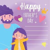 Father with daughter on fathers day vector design