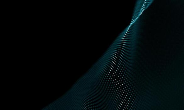 Digital data technology wave. Particle sound wave concept. Big data and data science wave background. photo