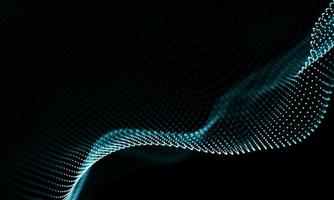 Digital data technology wave. Particle sound wave concept. Big data and data science wave background. photo