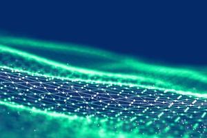 Background 3d grid.Cyber technology Ai tech wire network futuristic wireframe. Artificial intelligence . Cyber security background illustration photo