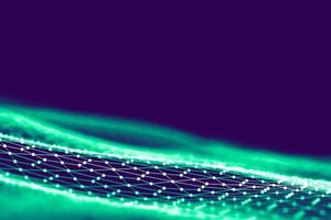 Network technology background. Futuristic tech blue background. Low poly 3d wire. Ai artificial intelligence. Scy fi space illustration photo