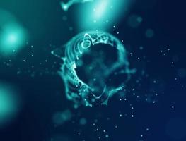 Abstract blue 3d Illuminated distorted Mesh Sphere. Elegant Abstract Destroyed Sphere. Big data visualization. photo