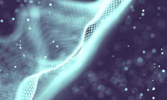 Data technology abstract futuristic illustration . Low poly shape with connecting dots and lines on dark background. 3D rendering . Big data visualization . photo