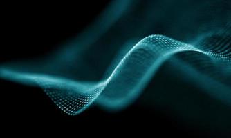 Digital data technology wave. Particle sound wave concept. Big data and data science wave background. photo