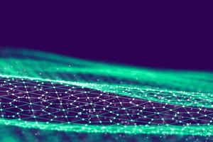 Big data visualization. Background 3d .Big data connection background. Cyber technology Ai tech wire network futuristic wireframe data visualisation. illustration . Artificial intelligence . photo
