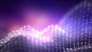 Music background. Big Data Particle Flow Visualisation. Science infographic futuristic illustration. Sound wave. Sound visualization photo