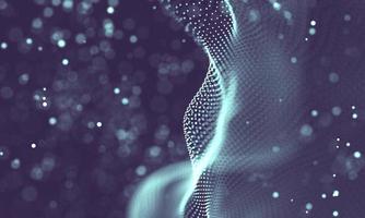 Data technology abstract futuristic illustration . Low poly shape with connecting dots and lines on dark background. 3D rendering . Big data visualization . photo