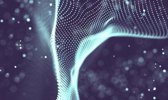 Data technology abstract futuristic illustration . Low poly shape with connecting dots and lines on dark background. 3D rendering . Big data visualization . photo