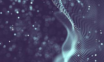 Data technology abstract futuristic illustration . Low poly shape with connecting dots and lines on dark background. 3D rendering . Big data visualization . photo