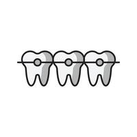 Ilustración de vector oral de dientes en un fondo. Símbolos de calidad premium. Iconos vectoriales para concepto y diseño gráfico.