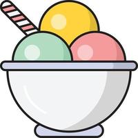 tazón de helado ilustración vectorial sobre un fondo. símbolos de calidad premium. iconos vectoriales para concepto y diseño gráfico. vector