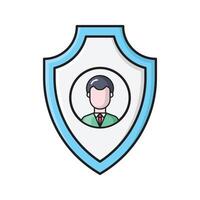 user shield vector illustration on a background.Premium quality symbols.vector icons for concept and graphic design.