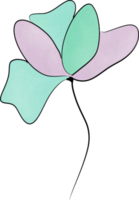 fiore di colore dell'acqua png