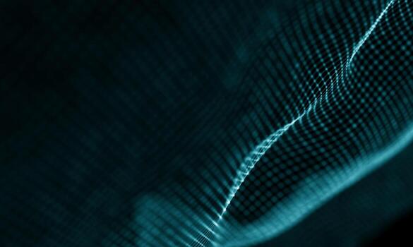 ola de tecnología de datos digitales. concepto de onda de sonido de partículas. Fondo de onda de big data y ciencia de datos. foto