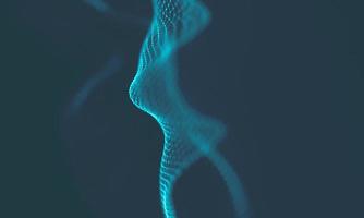 Abstract Music background. Big Data Particle Flow Visualisation. Science infographic futuristic illustration. Sound wave. Sound visualization photo