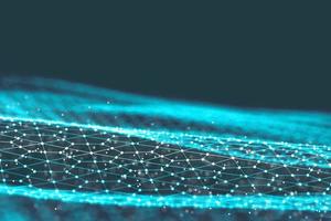 Background 3d grid.Cyber technology Ai tech wire network futuristic wireframe. Artificial intelligence . Cyber security background illustration photo