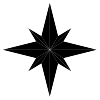 silhueta de bússola para ícone, símbolo, aplicativos, site, pictograma, ilustração de arte ou elemento de design gráfico. formato png