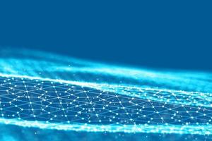 Background 3d grid.Cyber technology Ai tech wire network futuristic wireframe. Artificial intelligence . Cyber security background illustration photo