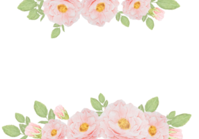 acquerello rosa rosa fiore mazzo ghirlanda telaio png