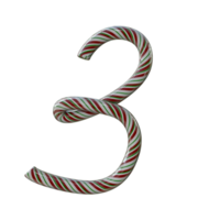 Glossy Candy Cane Text Typeface 3 png