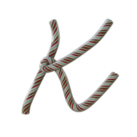 Glossy Candy Cane Text Typeface K png