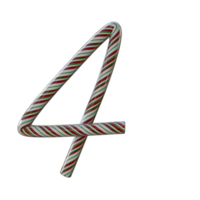 Glossy Candy Cane Text Typeface 4 png