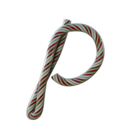 Glossy Candy Cane Text Typeface P png