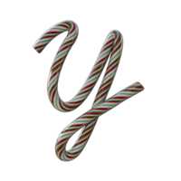 Glossy Candy Cane Text Typeface Y png
