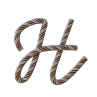 Glossy Candy Cane Text Typeface H png